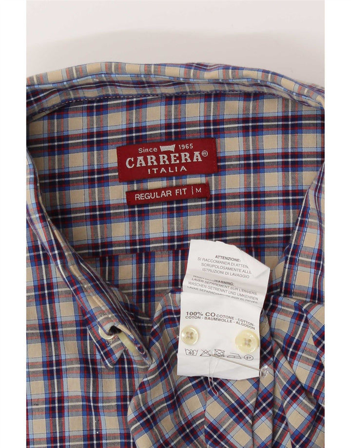 Camisa masculina Carrera Regular Fit média de algodão xadrez multicolorido