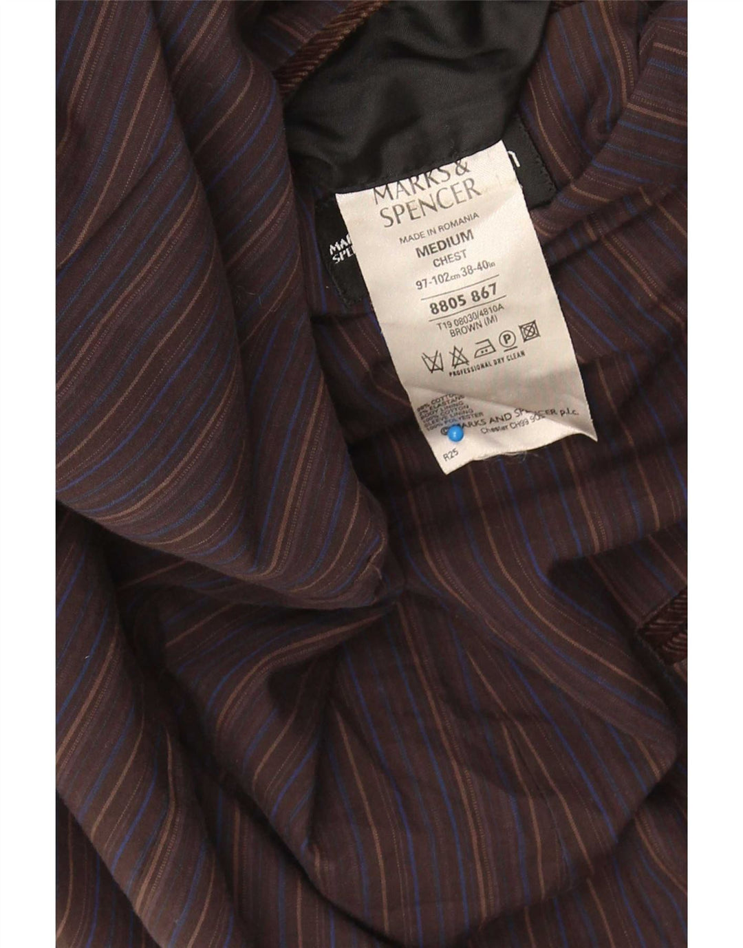 Jaqueta blazer masculina de veludo cotelê Marks & Spencer com 2 botões Reino Unido 38 marrom médio