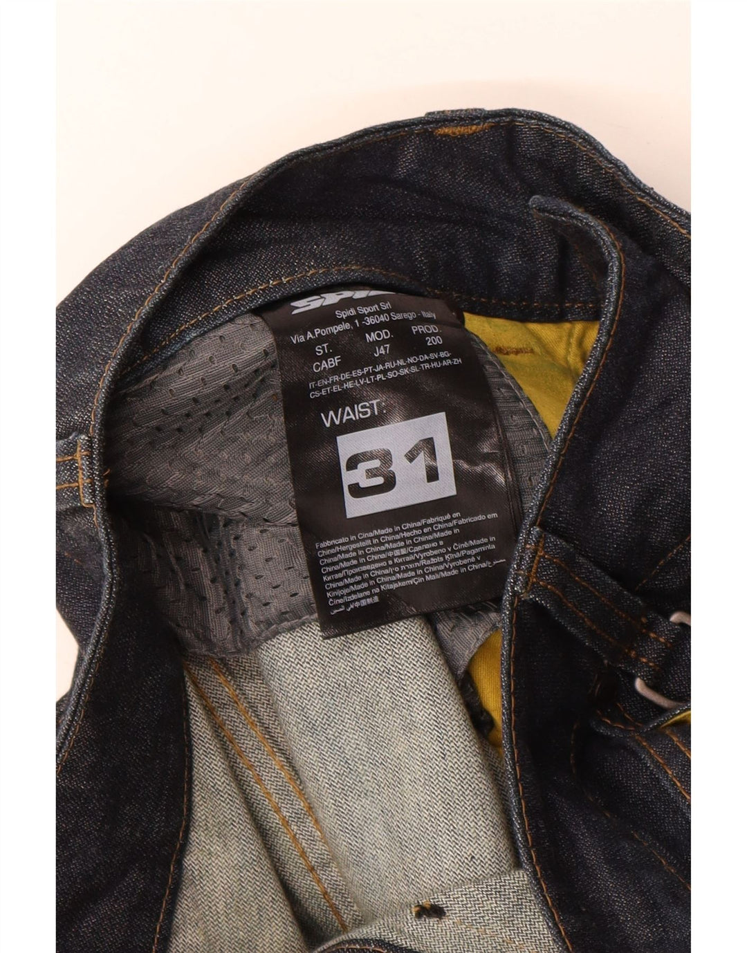 Calça jeans reta masculina Spidi W31 L33 algodão azul marinho