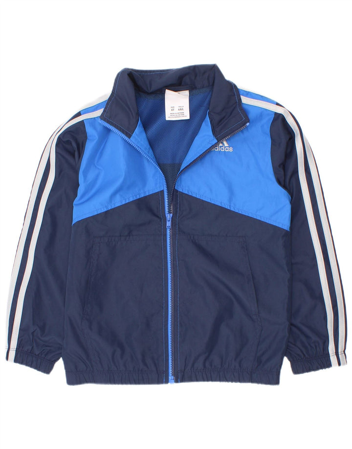 Jaqueta Adidas Meninos Treino Top 3-4 Anos Azul Marinho Colorblock Poliéster