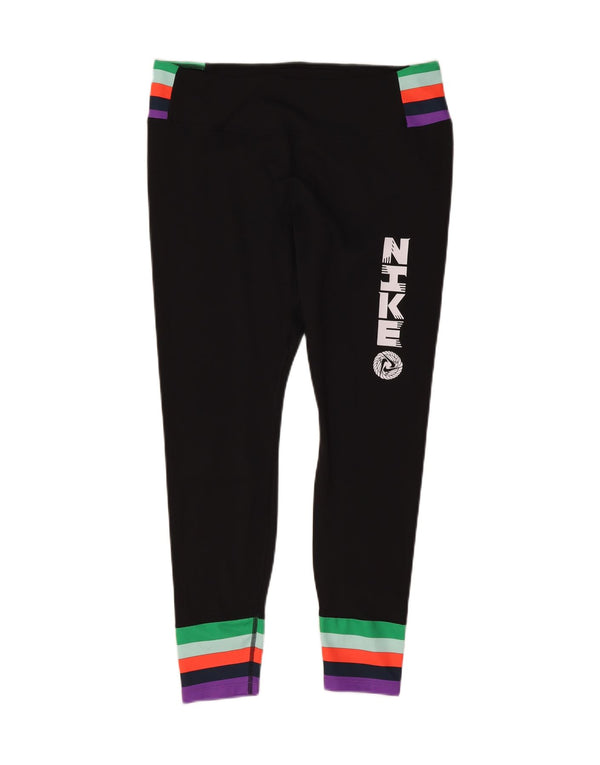 Leggings femininas Nike Dri Fit Graphic UK 16 grande bloco colorido preto