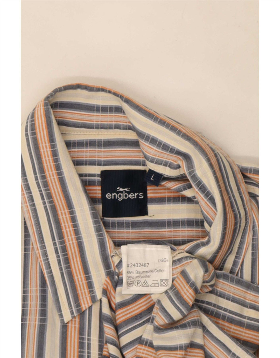 Engbers Camisa masculina de manga curta grande algodão listrado multicolorido