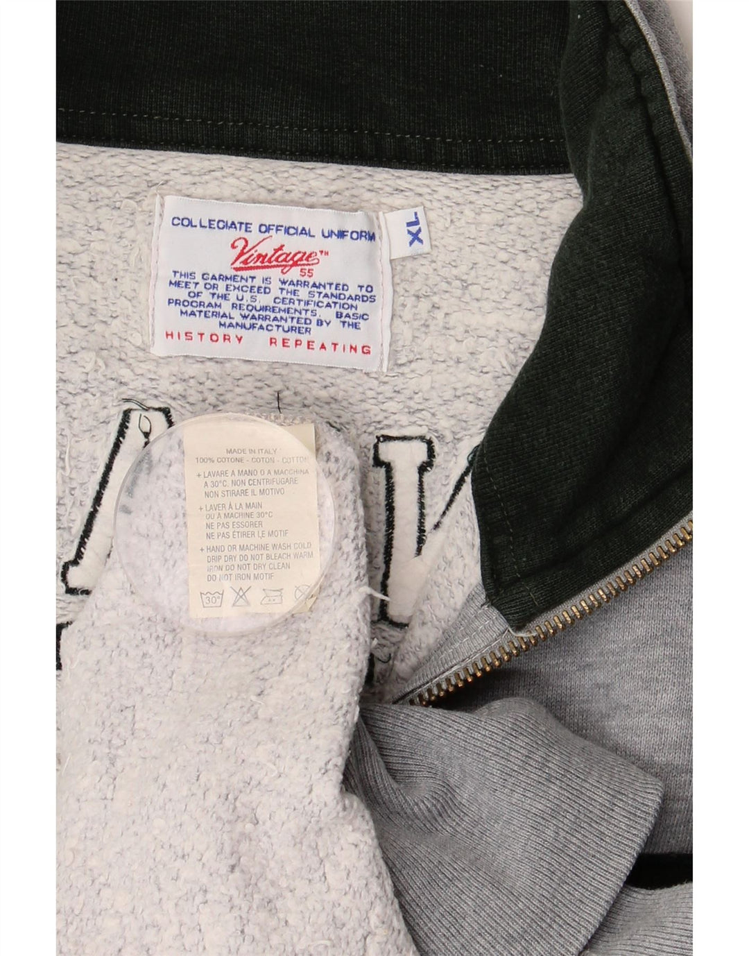 Jaqueta masculina VINTAGE com agasalho gráfico XL algodão cinza