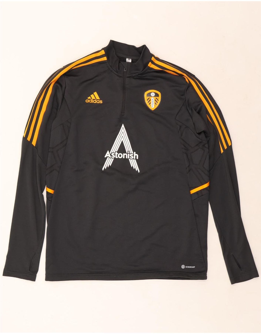 Adidas Mens Leeds United FC Graphic Pullover Treino Top Grande Cinza
