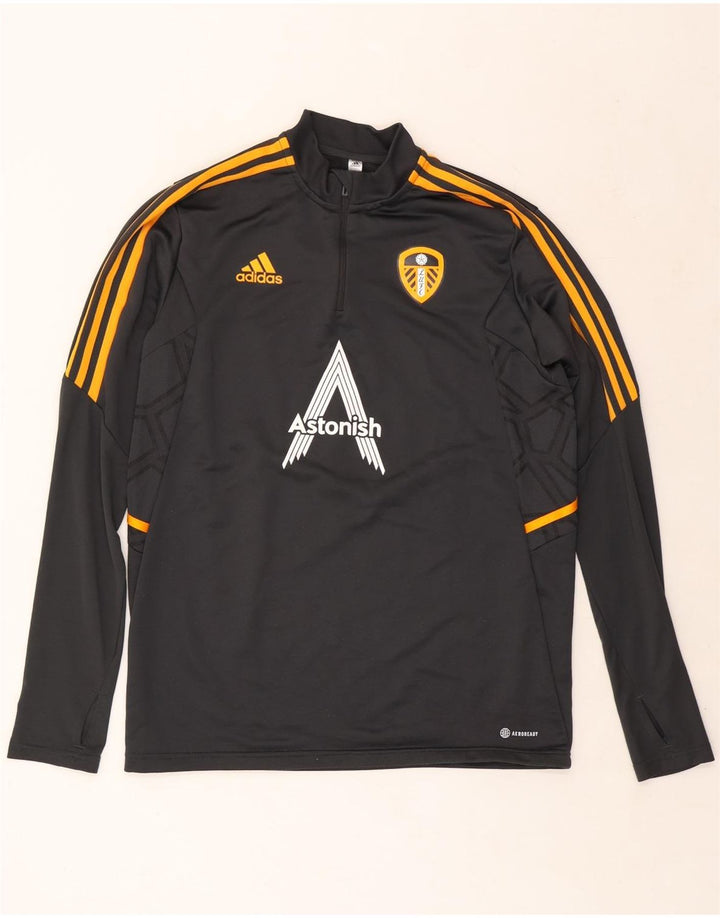 Adidas Mens Leeds United FC Graphic Pullover Treino Top Grande Cinza