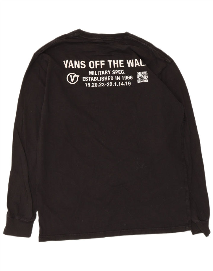 Vans Mens Graphic Top Manga Longa Médio Algodão Preto