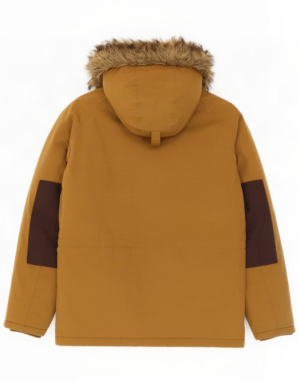 Carhartt Mens Hooded Parka Jacket UK 38 Medium Beige Colourblock Poliéster