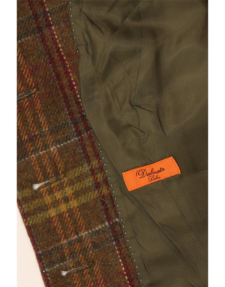 Jaqueta blazer feminina vintage com 4 botões UE 48 2XL xadrez multicolorida clássica