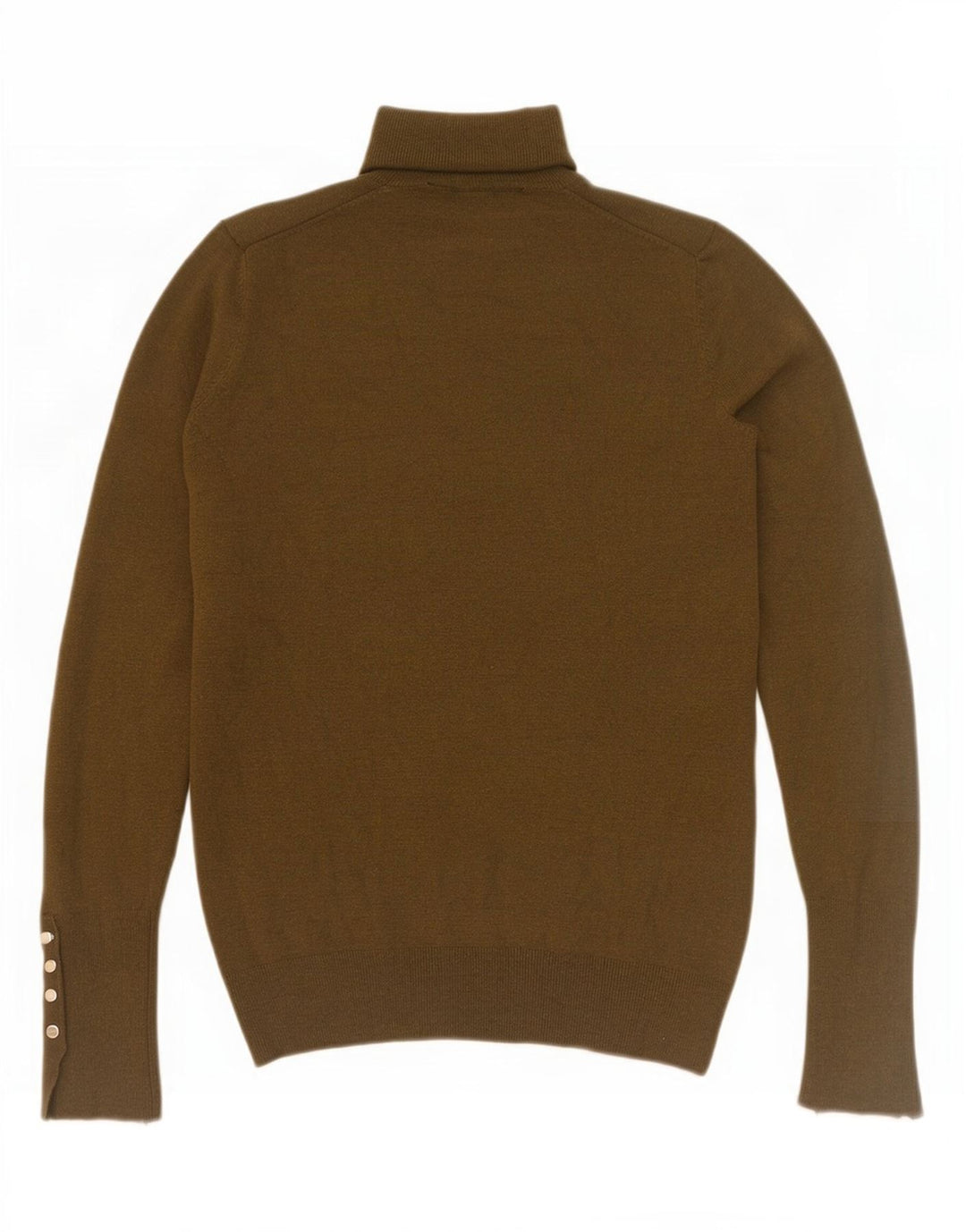 Zara Suéter feminino com gola redonda e gola redonda, Reino Unido 10 pequeno cáqui