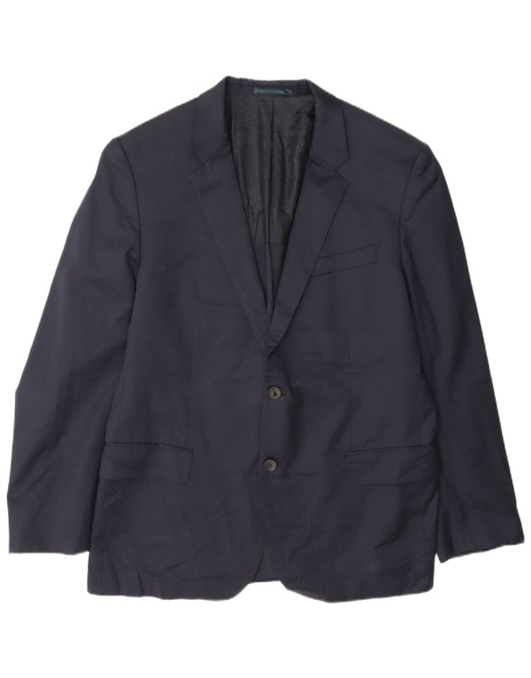 Jaqueta Blazer Masculina Hugo Boss com 2 Botões EU 56 3XL Lã Azul Marinho