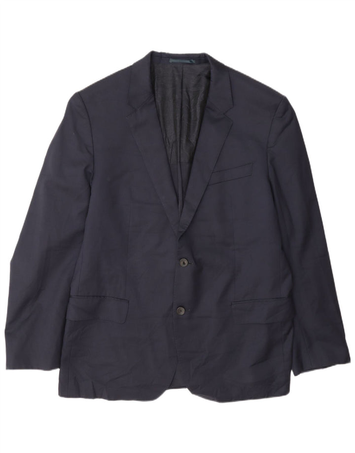 Jaqueta Blazer Masculina Hugo Boss com 2 Botões EU 56 3XL Lã Azul Marinho