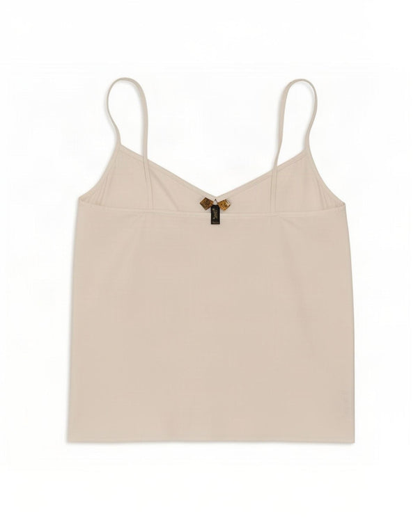Lipsy Womens Cami Top UK 8 Pequeno Poliéster Branco