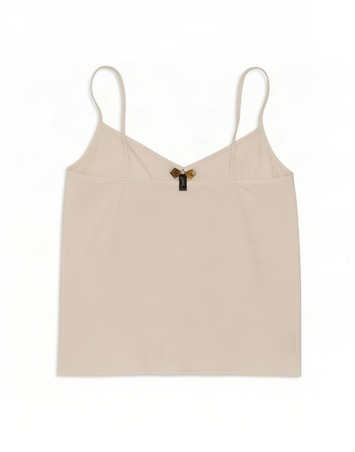 Lipsy Womens Cami Top UK 8 Pequeno Poliéster Branco