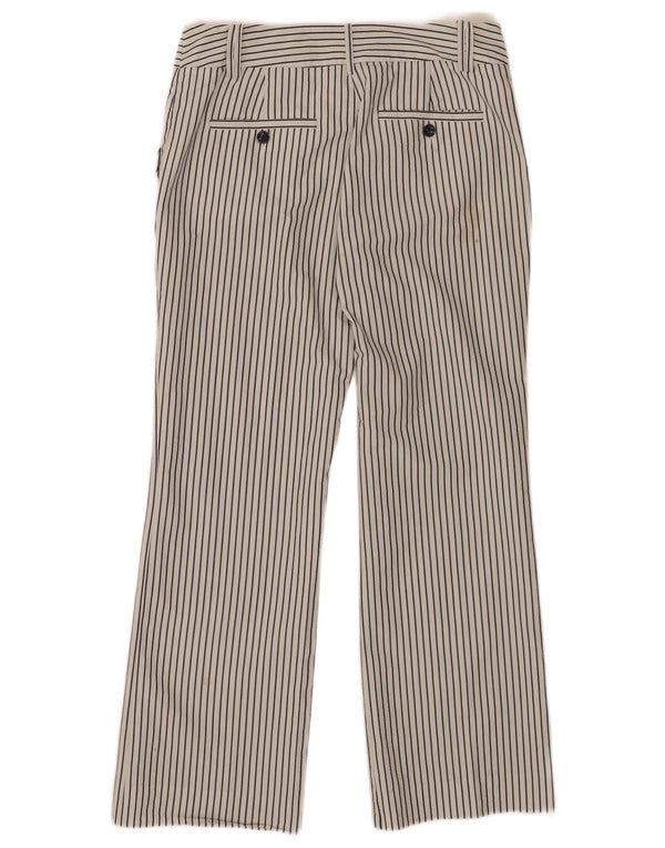 Calça feminina Zara de terno reto UE 38 pequeno W28 L29 risca de giz preta