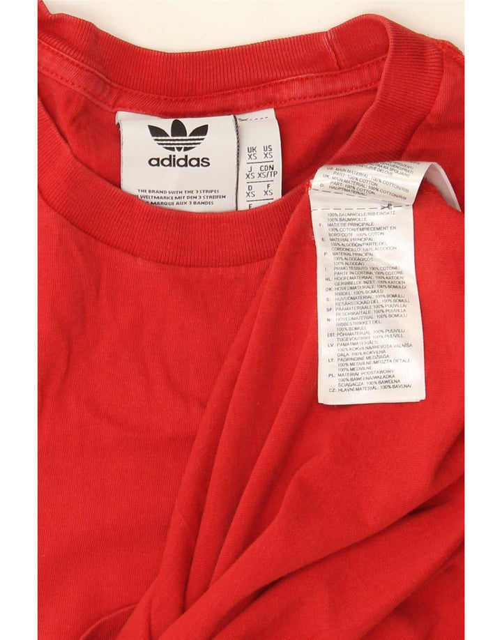 Adidas Mens Camiseta Top XS Algodão Vermelho