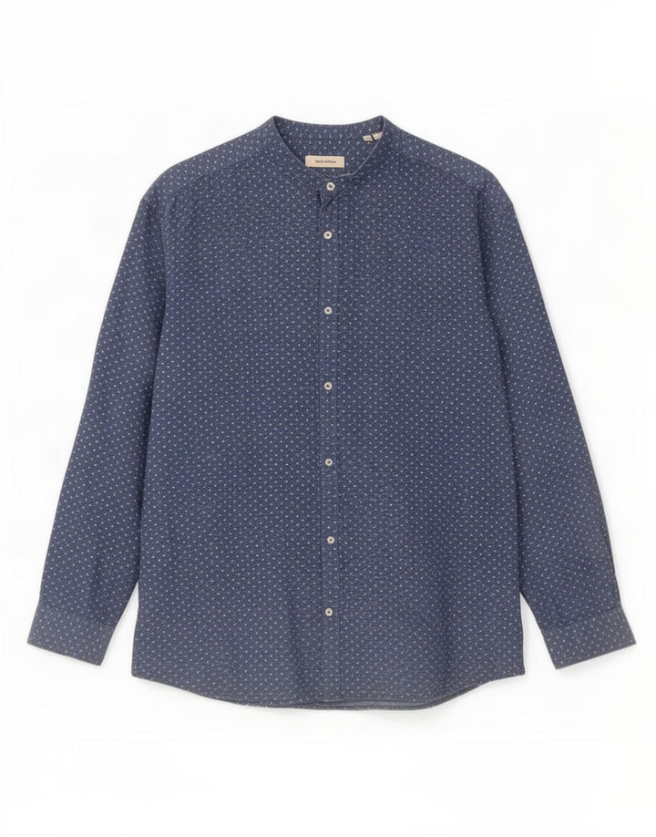 Camisa masculina Jack & Jones 2XL algodão manchado azul