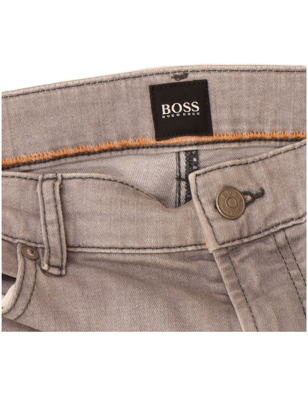 Hugo Boss Jeans reto masculino W36 L30 algodão cinza