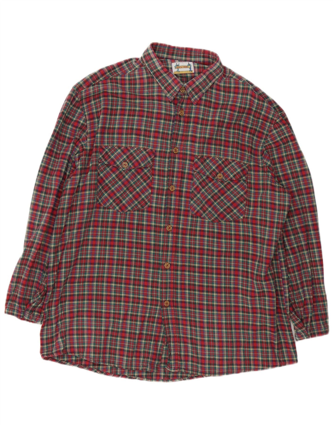Camisa masculina vintage de flanela XL xadrez vermelho