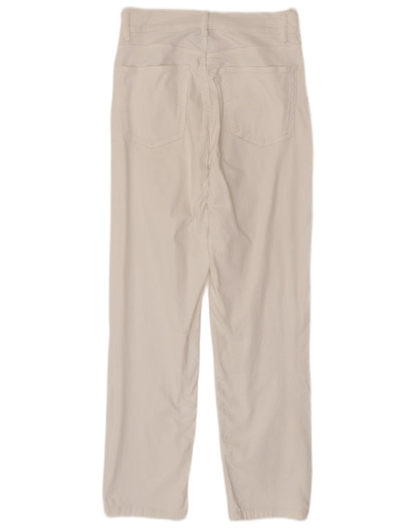 Calça feminina reta casual Massimo Dutti EU 36 XS W26 L26 algodão branco