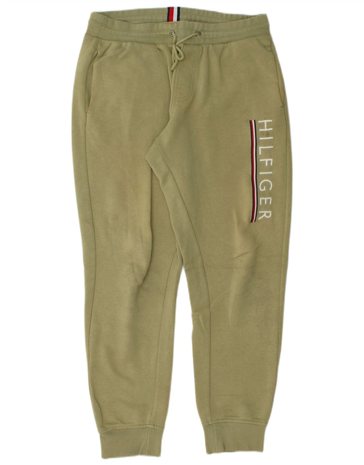 Calça esportiva masculina TOMMY HILFIGER com estampa gráfica, calça jogger médio verde