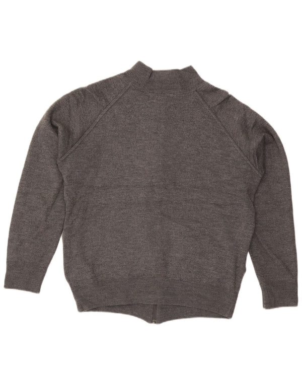 Zara Suéter Cardigan Masculino Grande Lã Cinza