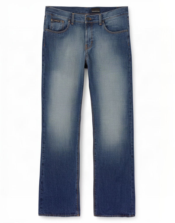 Calça jeans reta masculina Calvin Klein W33 L34 azul algodão