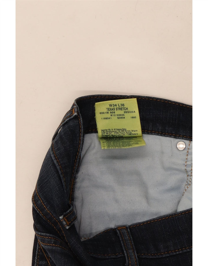 WRANGLER Masculino Texas Stretch Straight Jeans W34 L31 Azul Marinho Algodão