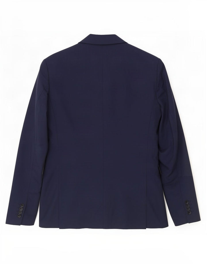 Jaqueta blazer masculina Zara com 2 botões UE 46 pequena azul marinho poliéster