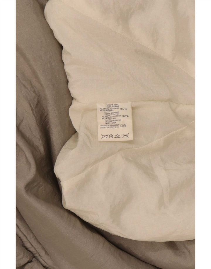Casaco acolchoado oversized feminino vintage UK 16 grande poliamida cinza