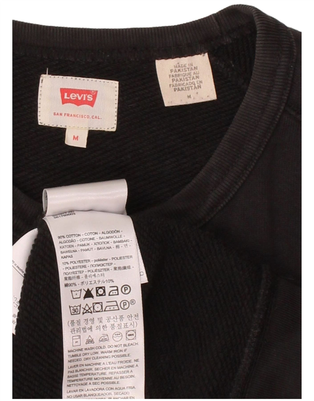 LEVI'S Moletom Masculino Jumper Médio Algodão Preto