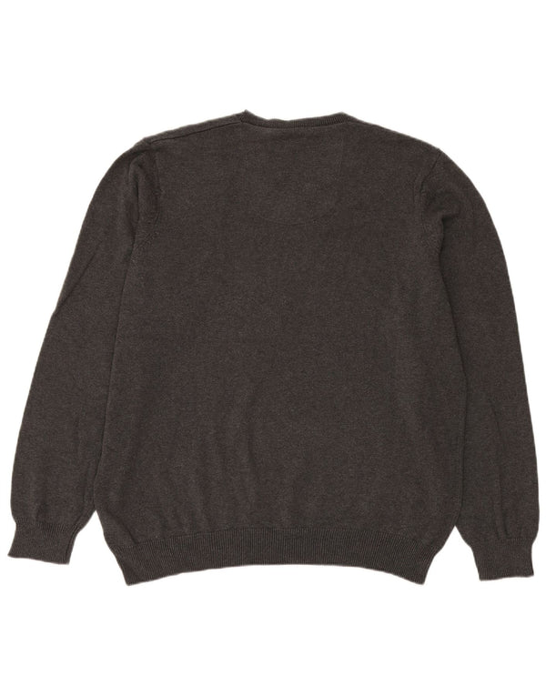 Suéter masculino Marks & Spencer com ajuste regular e decote em V XL algodão cinza