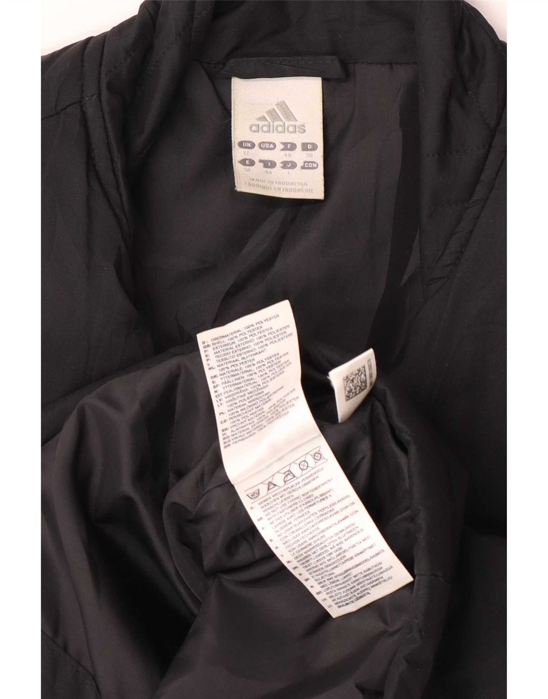 Adidas Womens Padded Gilet UK 12 Médio Preto Poliéster