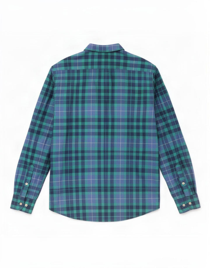 Camisa masculina Lee de flanela de ajuste regular, algodão xadrez azul médio