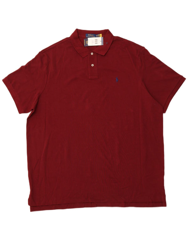 POLO RALPH LAUREN Camisa polo masculina de ajuste clássico 2XL algodão borgonha