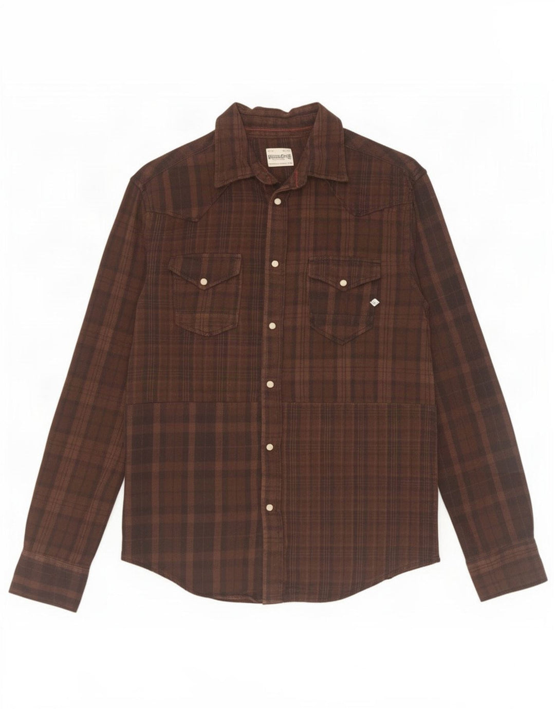 Camisa masculina de flanela Jack & Jones de algodão xadrez marrom médio