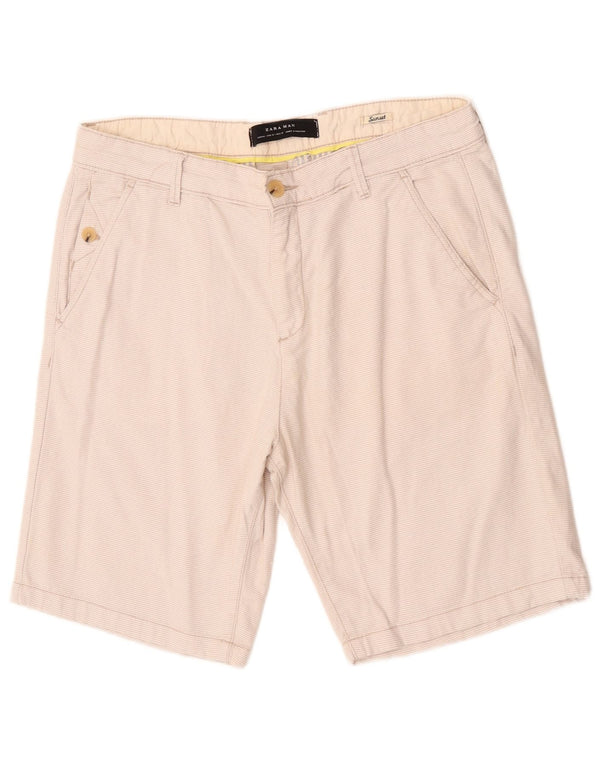 Zara Mens Sunset Chino Shorts EU 40 Médio W31 Off White Check