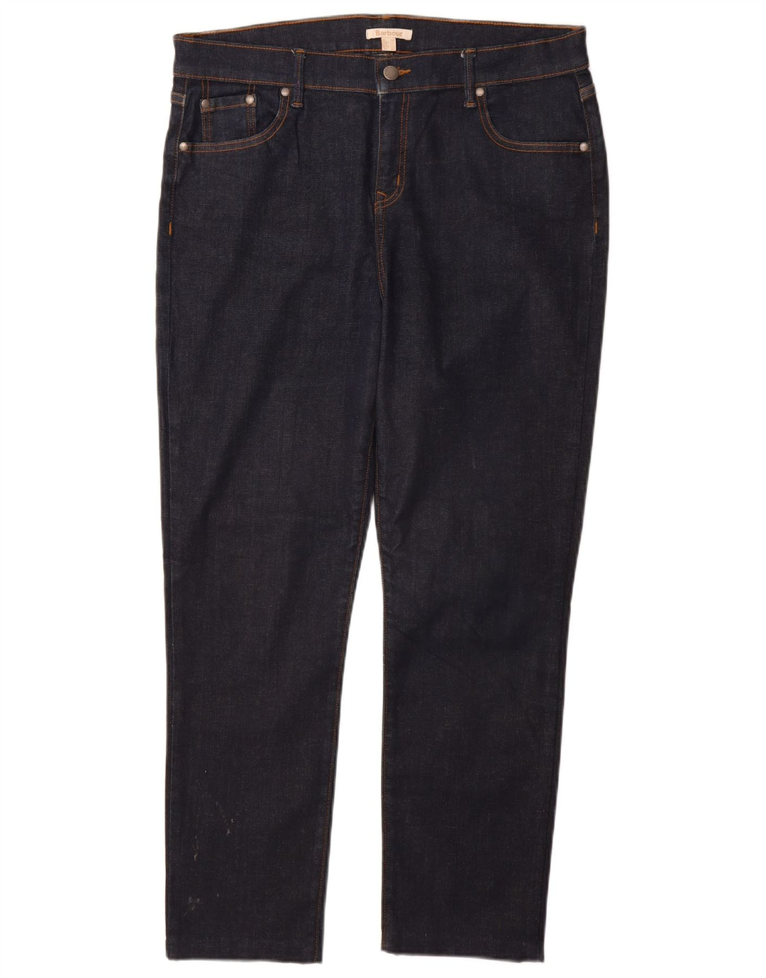 Jeans retos femininos BARBOUR UK 18 XL W34 L28 algodão azul marinho