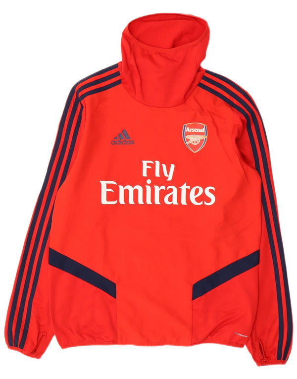 ADIDAS Boys Arsenal Pullover Treino Top 13-14 Anos Vermelho Colorblock