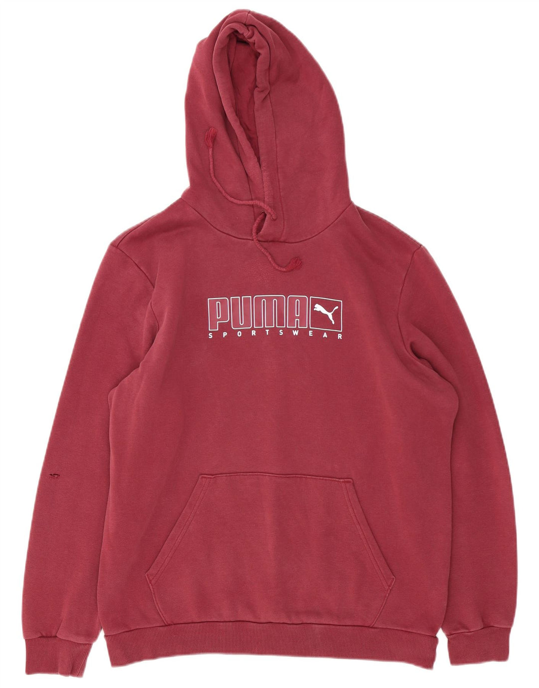 Puma Mens Graphic Hoodie Jumper Médio Borgonha