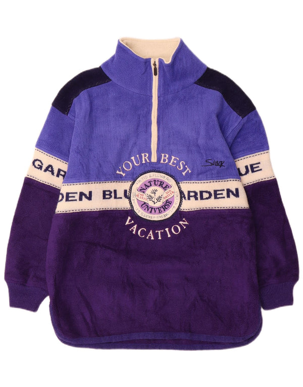 Silvy feminino gráfico velo jumper UK 14 bloco colorido roxo médio