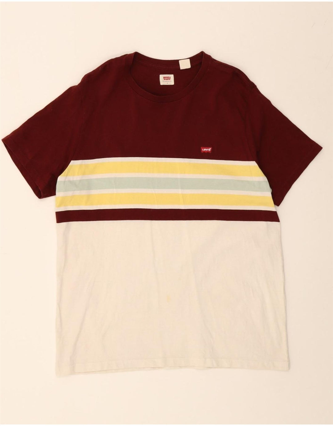 LEVI'S Mens T-Shirt Top Large Multicoloured Colourblock Cotton Vintage Levi's and Second-Hand Levi's from Messina Hembry 