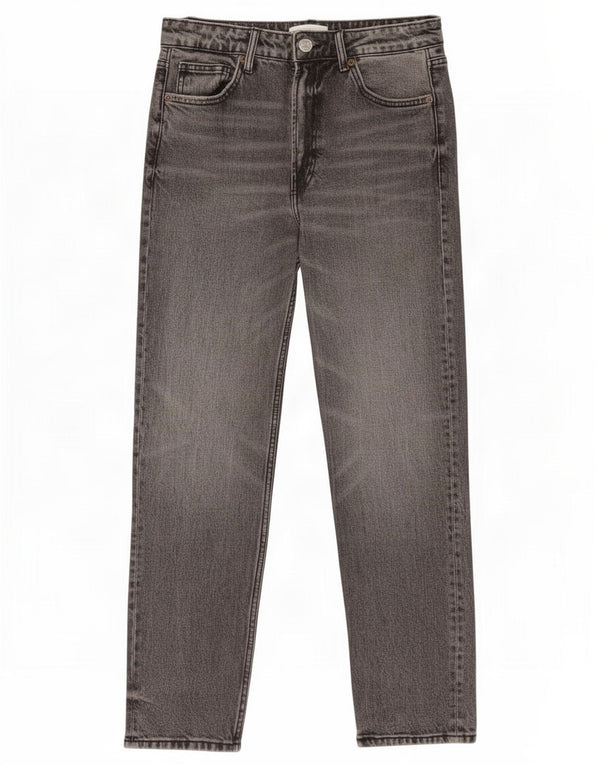 Zara Jeans Cônicos Femininos EU 38 Pequeno W28 L27 Algodão Cinza