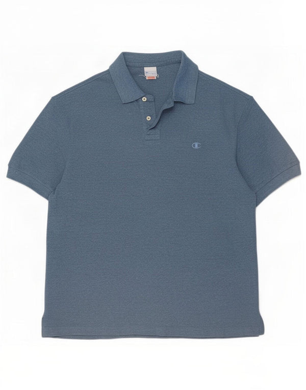 Camisa polo masculina Champion XL azul algodão