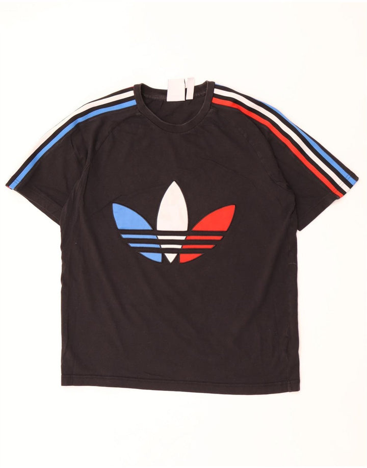 Adidas Mens Graphic T-Shirt Top Médio Algodão Preto