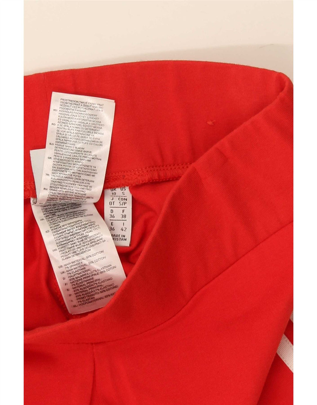 Leggings Adidas Femininas UK 10 Pequenas Algodão Vermelho