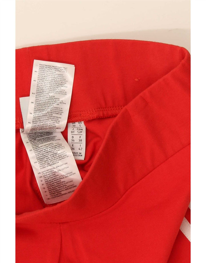 Leggings Adidas Femininas UK 10 Pequenas Algodão Vermelho