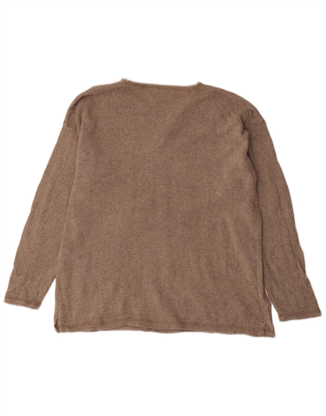 EDDIE BAUER Suéter feminino grande com gola canoa Reino Unido 14 marrom médio