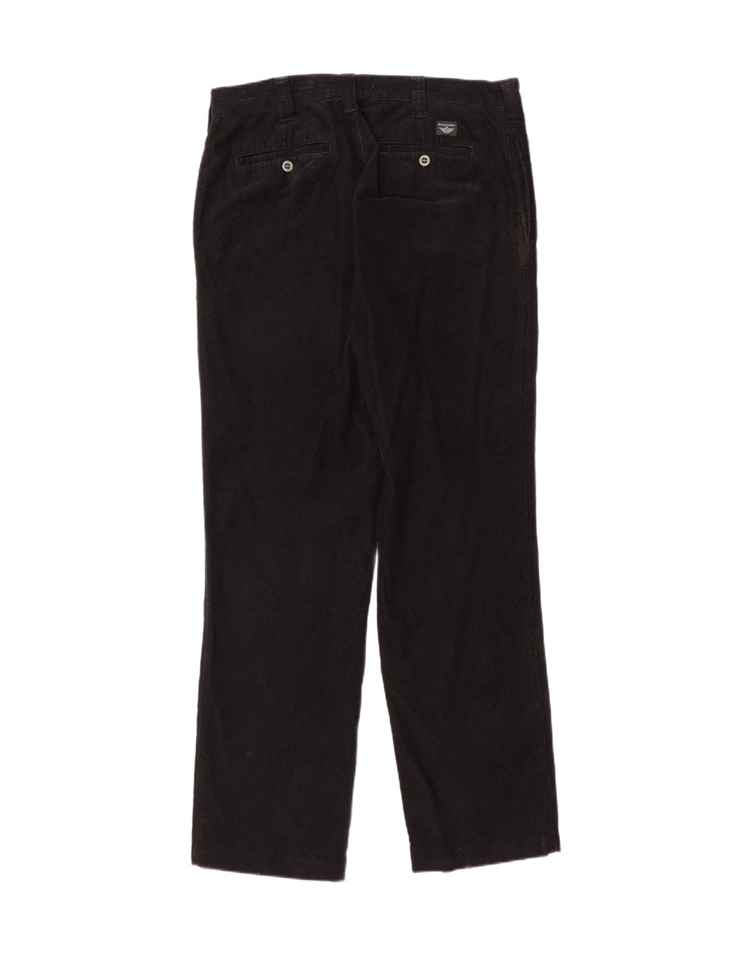 Calça masculina Dockers cáqui reta de veludo cotelê W34 L32 preta clássica