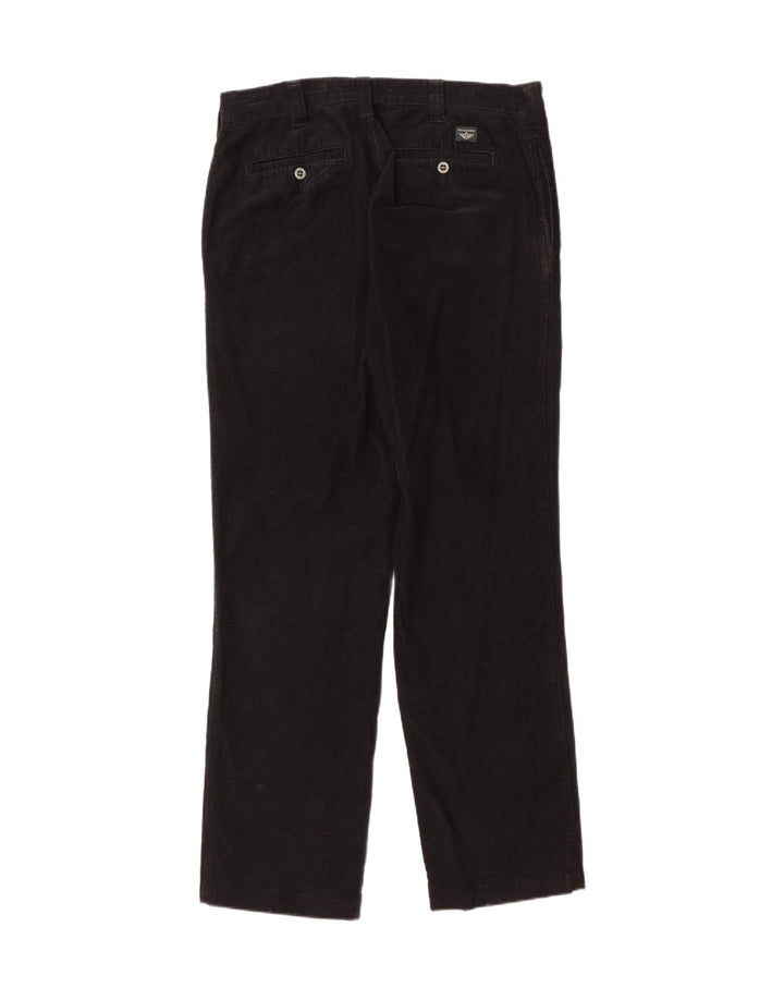 Calça masculina Dockers cáqui reta de veludo cotelê W34 L32 preta clássica