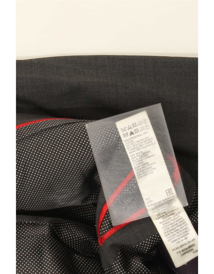 Jaqueta blazer masculina de 2 botões Marks & Spencer Reino Unido 40 lã cinza médio